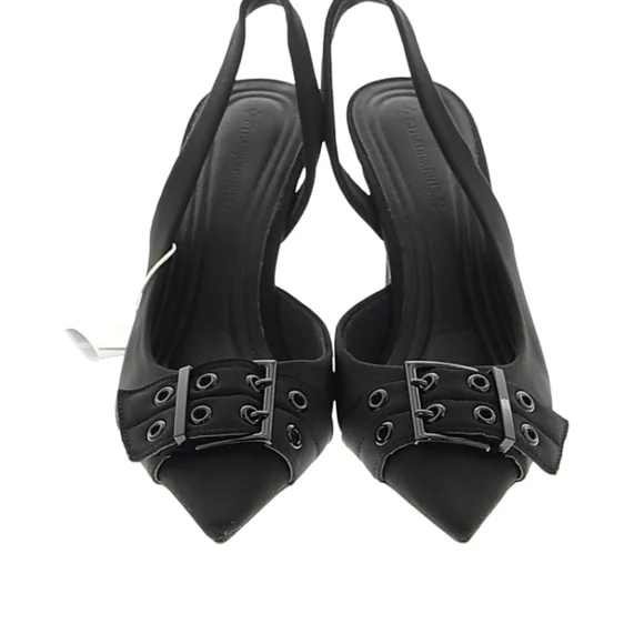Stradivarius Black Buckle Slingback Heels NWT Size 40 - Picture 13 of 17